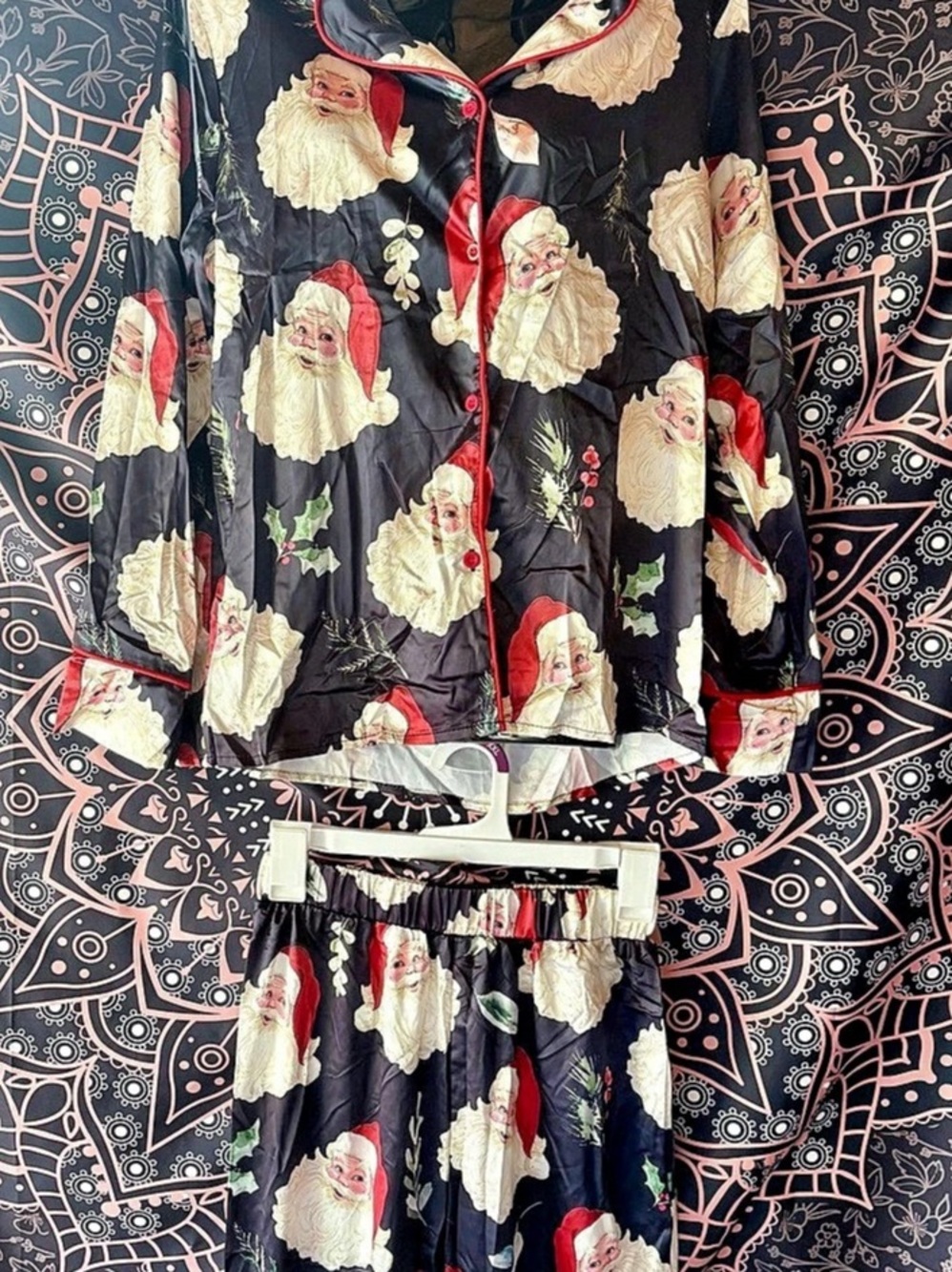 Santa Christmas two piece pajama set